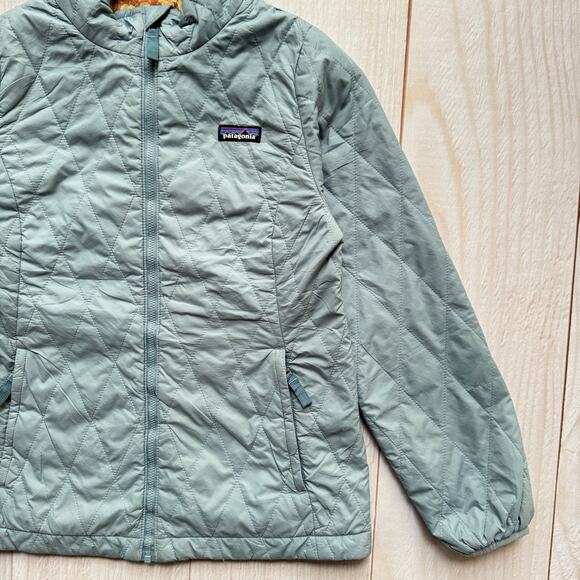Patagonia Girls Nano Puff Primaloft Jacket Size L (12) Diamond Quilted #68006 - Picture 5 of 9